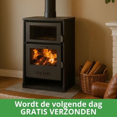 CV houtkachel met oven Balkan Energy Suzana, 11.6kW - 17.5kW - Hout fornuis