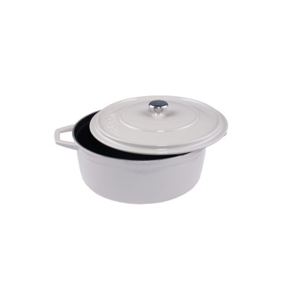 Diepe gietijzeren pot Hosse, Ivory, Ф12 - Gietijzeren pot
