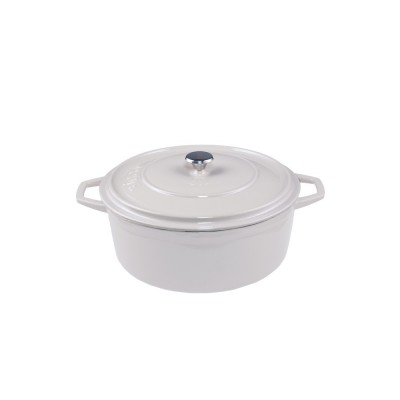 Diepe gietijzeren pot Hosse, Ivory, Ф12 - Gietijzeren pot