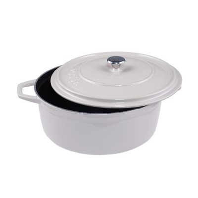 Diepe gietijzeren pot Hosse, Ivory, Ф24 - Gietijzeren pot