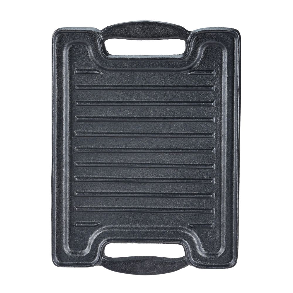 Dubbelzijdige gietijzeren grillplaat, 36x25 cm | Gietijzeren plaat |  |