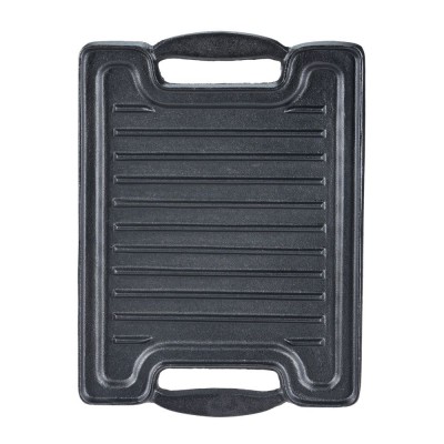 Dubbelzijdige gietijzeren grillplaat, 36x25 cm - Gietijzeren plaat
