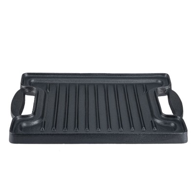 Dubbelzijdige gietijzeren grillplaat, 36x25 cm - Gietijzeren plaat