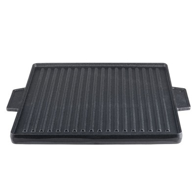 Dubbelzijdige gietijzeren grillplaat, 38x38 cm - Gietijzeren plaat