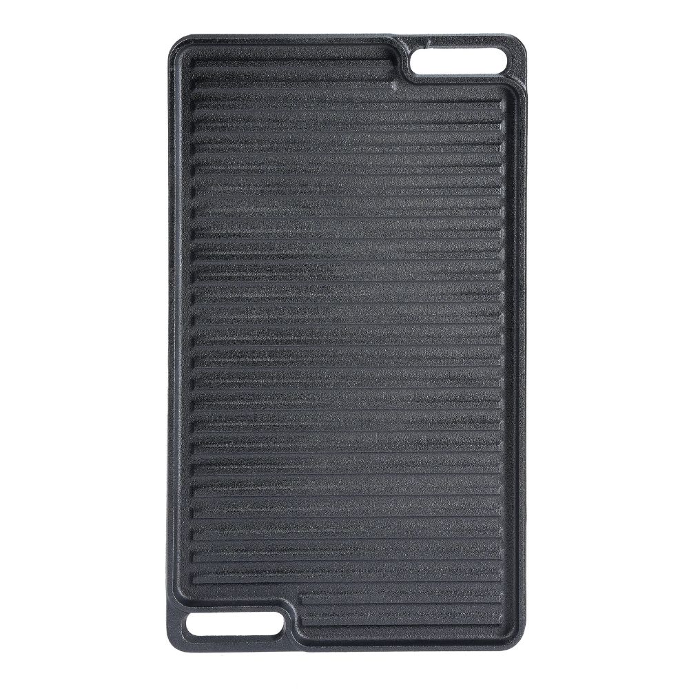Dubbelzijdige gietijzeren grillplaat, 46x26 cm | Gietijzeren plaat |  |