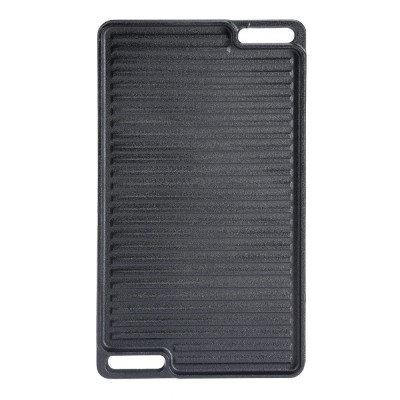 Dubbelzijdige gietijzeren grillplaat, 46x26 cm - Gietijzeren plaat