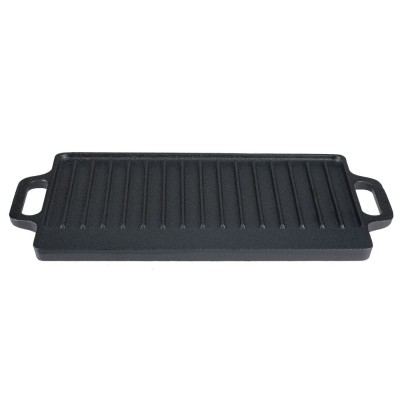 Dubbelzijdige gietijzeren grillplaat, 43x23 cm - Gietijzeren plaat