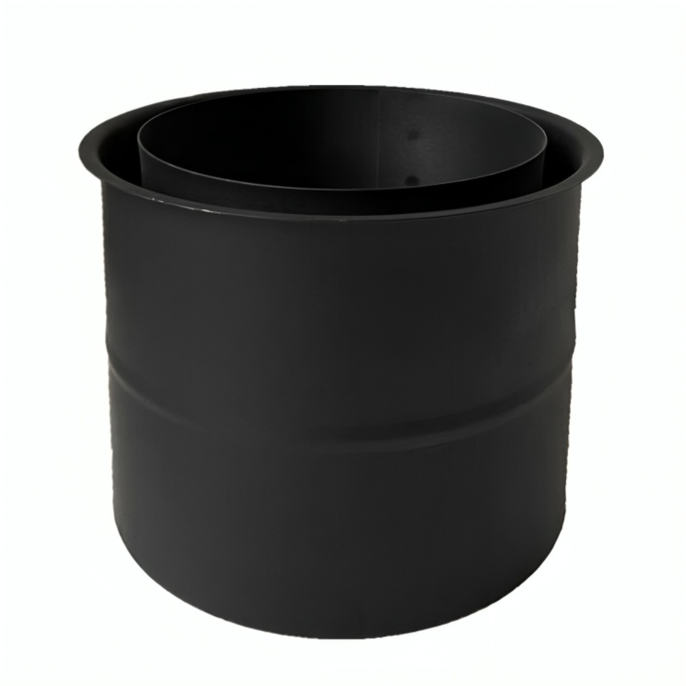 Dubbele rozet kachelpijp van staal, zwart, 115mm, Ø130 | Kachelpijpen | Schoorstenen |