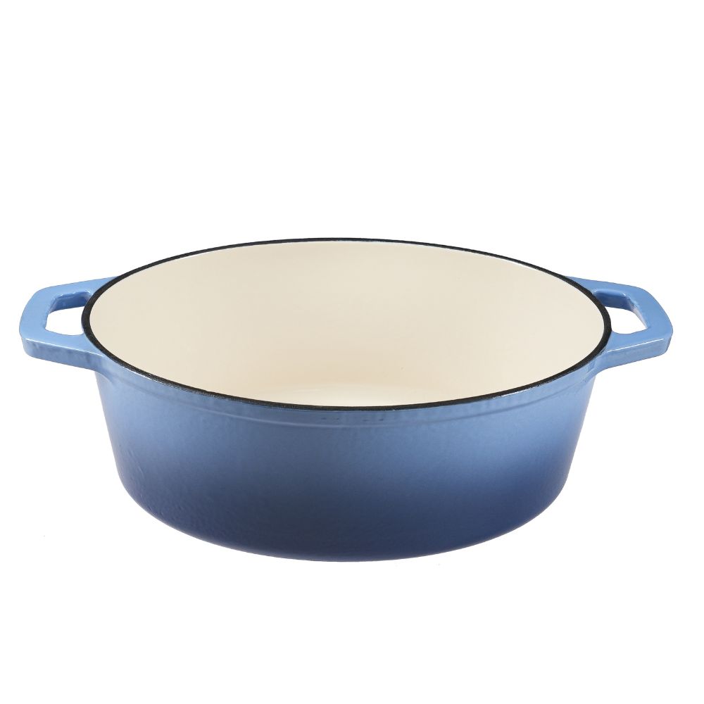 Geëmailleerde gietijzeren pot, Blauw, ovaal, 33x27см | Gietijzeren pot |  |