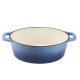 Geëmailleerde gietijzeren pot, Blauw, ovaal, 33x27см | Gietijzeren pot |  |