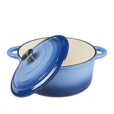 Geëmailleerde gietijzeren pot, Blauw, Ф22 - Gietijzeren pot