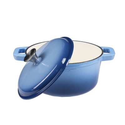 Geëmailleerde gietijzeren pot, Blauw, Ф24 - Gietijzeren pot