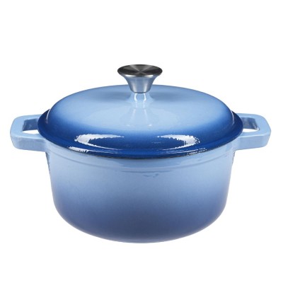 Geëmailleerde gietijzeren pot, Blauw, Ф24 - Gietijzeren pot