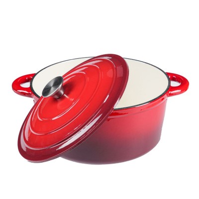 Geëmailleerde gietijzeren pot, Rood, Ф22 - Gietijzeren pot