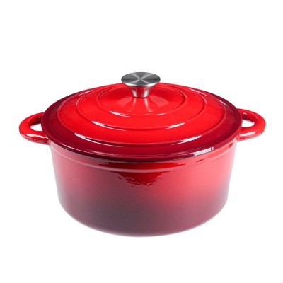Geëmailleerde gietijzeren pot, Rood, Ф22 - Gietijzeren pot