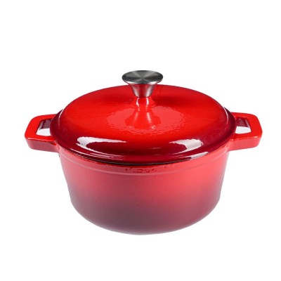 Geëmailleerde gietijzeren pot, Rood, Ф24 - Gietijzeren pot