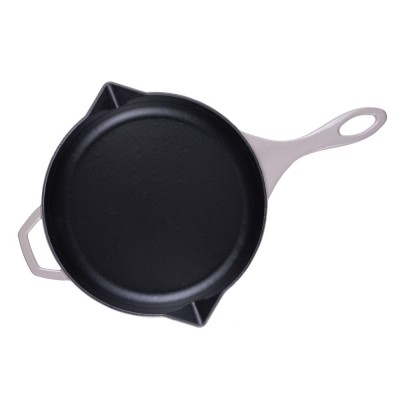 Geëmailleerde gietijzeren pan Hosse, Ivory, Ф28cm - Platte gietijzeren pan