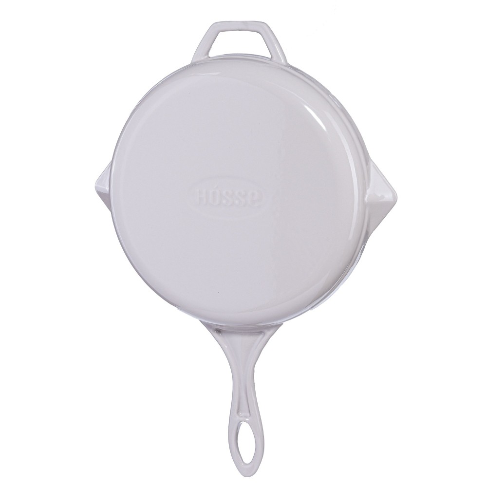 Geëmailleerde gietijzeren pan Hosse, Ivory, Ф28cm | Platte gietijzeren pan | Gietijzeren pan |