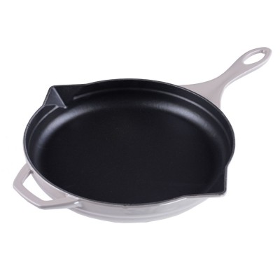 Geëmailleerde gietijzeren pan Hosse, Ivory, Ф28cm - Platte gietijzeren pan