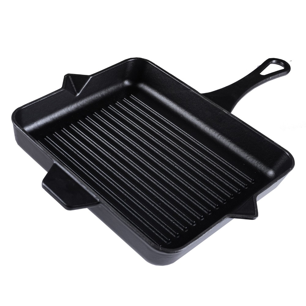 Geëmailleerde grillpan gietijzer Hosse, Black Onyx, 26x32cm | Grillpan gietijzer | Gietijzeren pan |