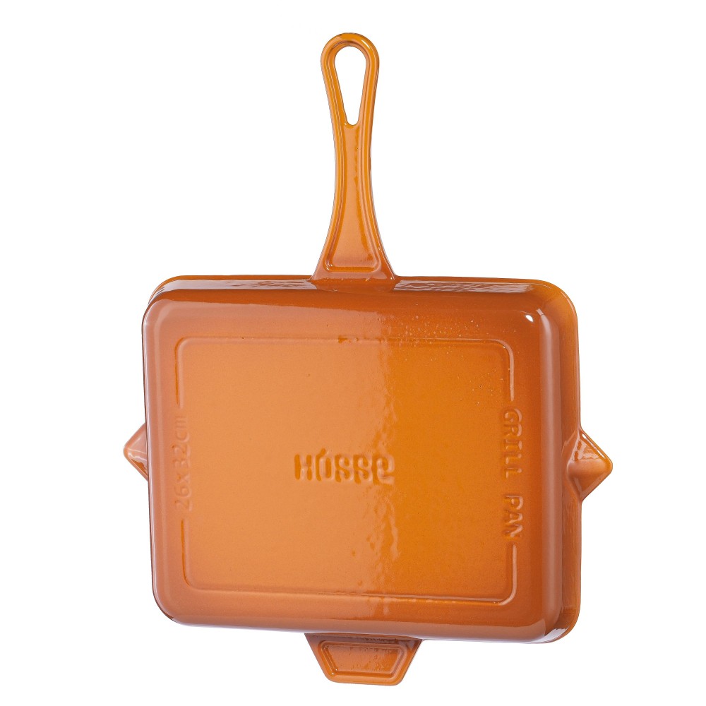 Geëmailleerde grillpan gietijzer Hosse, Dijon, 26x32cm | Grillpan gietijzer | Gietijzeren pan |