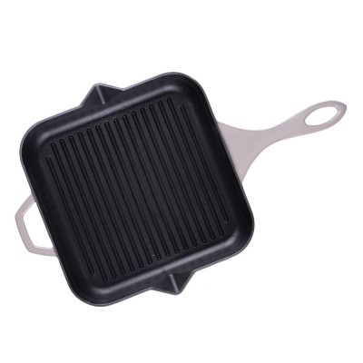 Geëmailleerde grillpan gietijzer Hosse, Ivory, 28x28cm - Grillpan gietijzer