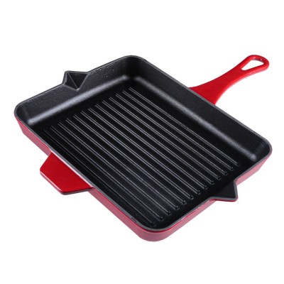 Geëmailleerde grillpan gietijzer Hosse, Rubin, 26x32cm - Grillpan gietijzer