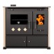 Hout fornuis Prometey Perfect Practik Lux, ivoor, linker schoorsteen, 9.5kW |  |  |