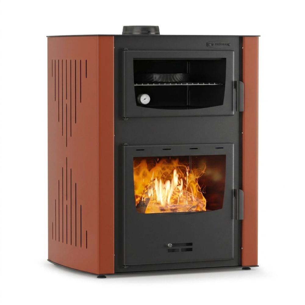 CV houtkachel met oven Velmora Fire ATS HYDRO ΜΑSΙΝΑ 90-30 terracotta, 35kW | Houtkachels met oven | Houtkachels |