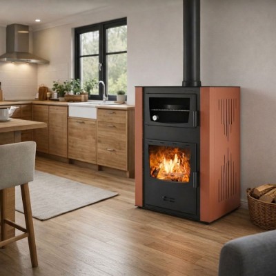CV houtkachel met oven Velmora Fire ATS HYDRO ΜΑSΙΝΑ 90-30 terracotta, 35kW - Productenvergelijking