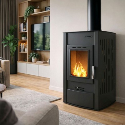 CV houtkachel Velmora Fire ATS HYDRO zwart, 25kW - Productenvergelijking