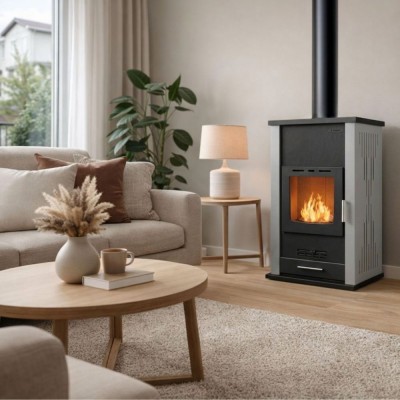 CV houtkachel Velmora Fire ATS HYDRO grijs, 33kW - Productenvergelijking