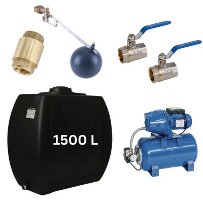 Kit „Drinkwater 1500L“ met watertank Narrow Mavil (zwart) en hydroporepomp Speroni - Drinkwatertanks
