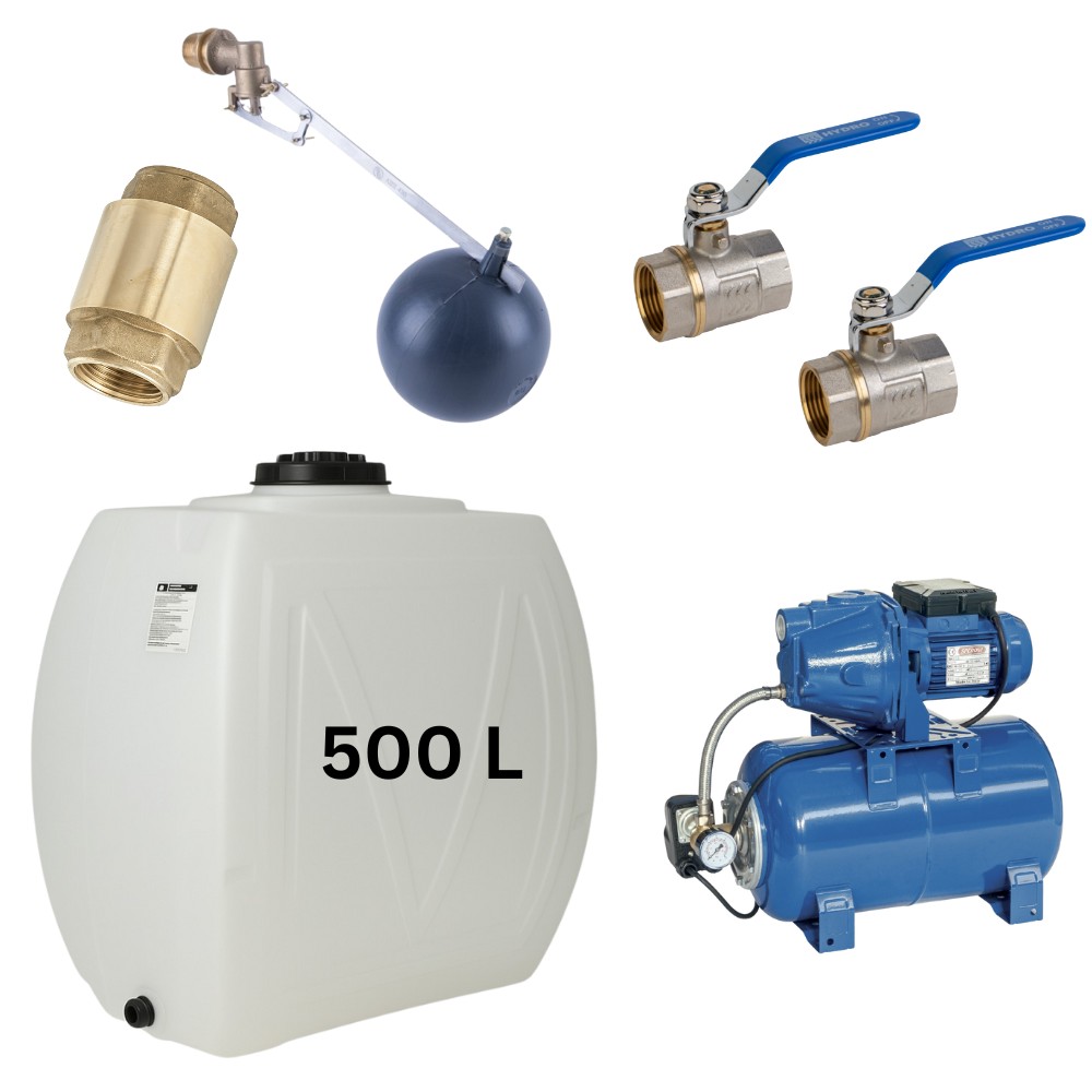 Kit "Drinkwater 500L" met watertank Narrow Mavil (wit) en hydroporepomp Speroni | Drinkwatertanks |  |