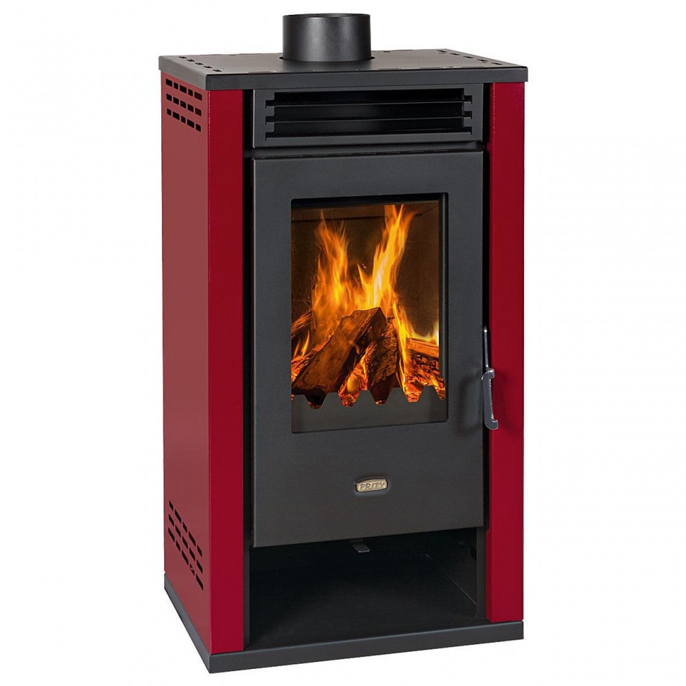 Houtkachel Prity K2 GT Rood, 8.1 kW | Air houtkachels | Houtkachels |