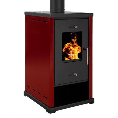 Houtkachel Prometey EKO Mini Bordeaux, 6.4 kW - Houtkachels