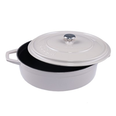 Ondiepe gietijzeren pot Hosse, Ivory, Ф28 - Gietijzeren pot