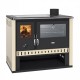 Hout fornuis Prity GT Ivoor, met roestvrijstalen oven en keramische kookplaat, 15 kW | Hout fornuis | Hout |