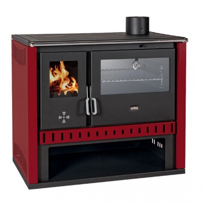 Hout fornuis Prity GT Rood, met roestvrijstalen oven, 15 kW - Productenvergelijking