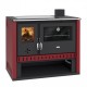 Hout fornuis Prity GT Rood, met glaskeramische hop, 15 kW | Hout fornuis | Hout |