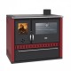 Hout fornuis Prity GT Rood, met roestvrijstalen oven en lade, 15 kW | Hout fornuis | Hout |