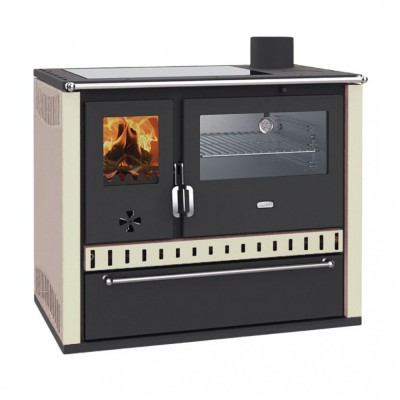 CV Hout fornuis Prity GT W10 Ivoor, met roestvrijstalen oven, keramische kookplaat en lade, 13,3 kW - Productenvergelijking