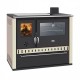 CV Hout fornuis Prity GT W10 Ivoor, met roestvrijstalen oven, keramische kookplaat en lade, 13,3 kW | Hout fornuis met CV | Hout |