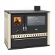 CV Hout fornuis Prity GT W10 Ivoor, met roestvrijstalen oven, stalen hop en lade, 13,3 kW | Hout fornuis met CV | Hout |