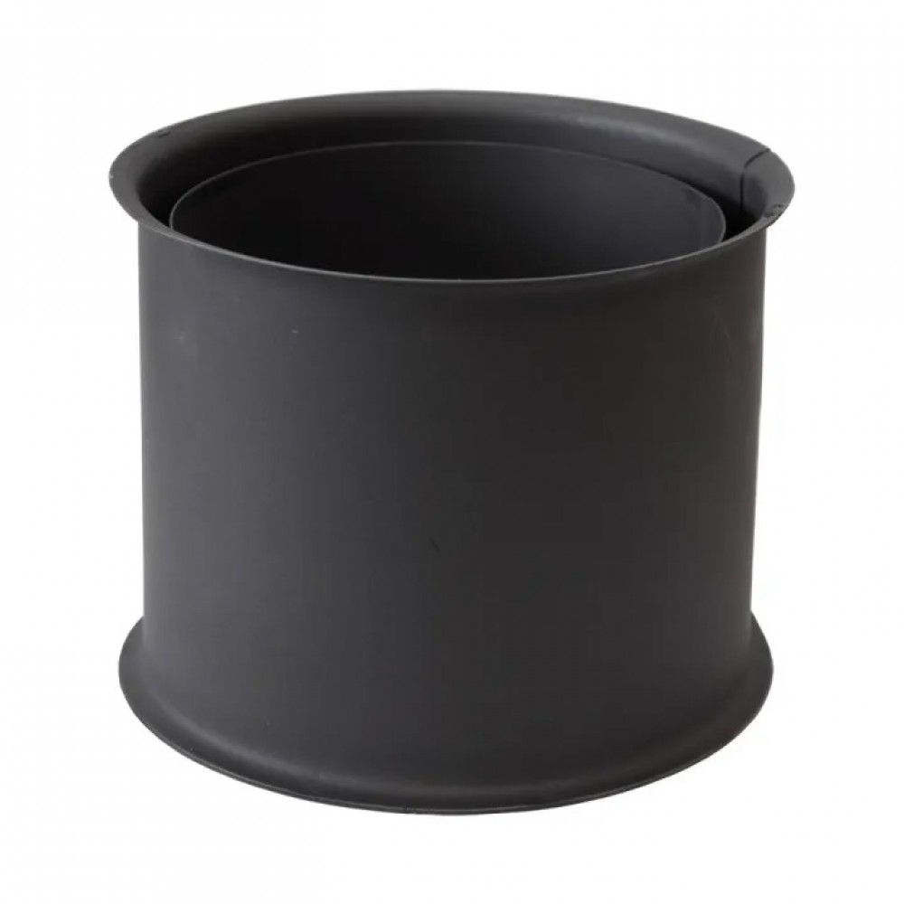 Dubbele rozet kachelpijp van staal PARKANEX, zwart, 115mm, Ø150 | Kachelpijpen | Schoorstenen |