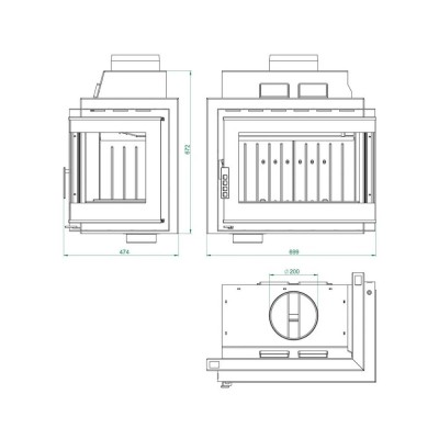 Inbouw haard UNIFLAM 600 DURO S met luchttoevoer, linkerzijde, 11 kW - Haarden