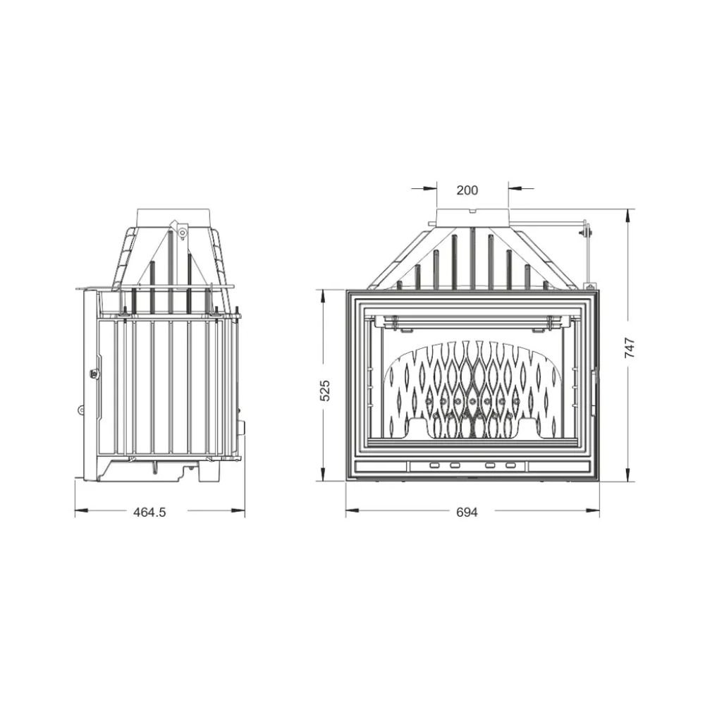 Inbouw haard UNIFLAM 700 OPTIMA ECO met klep, 12 kW | Gietijzeren haarden | Haarden |