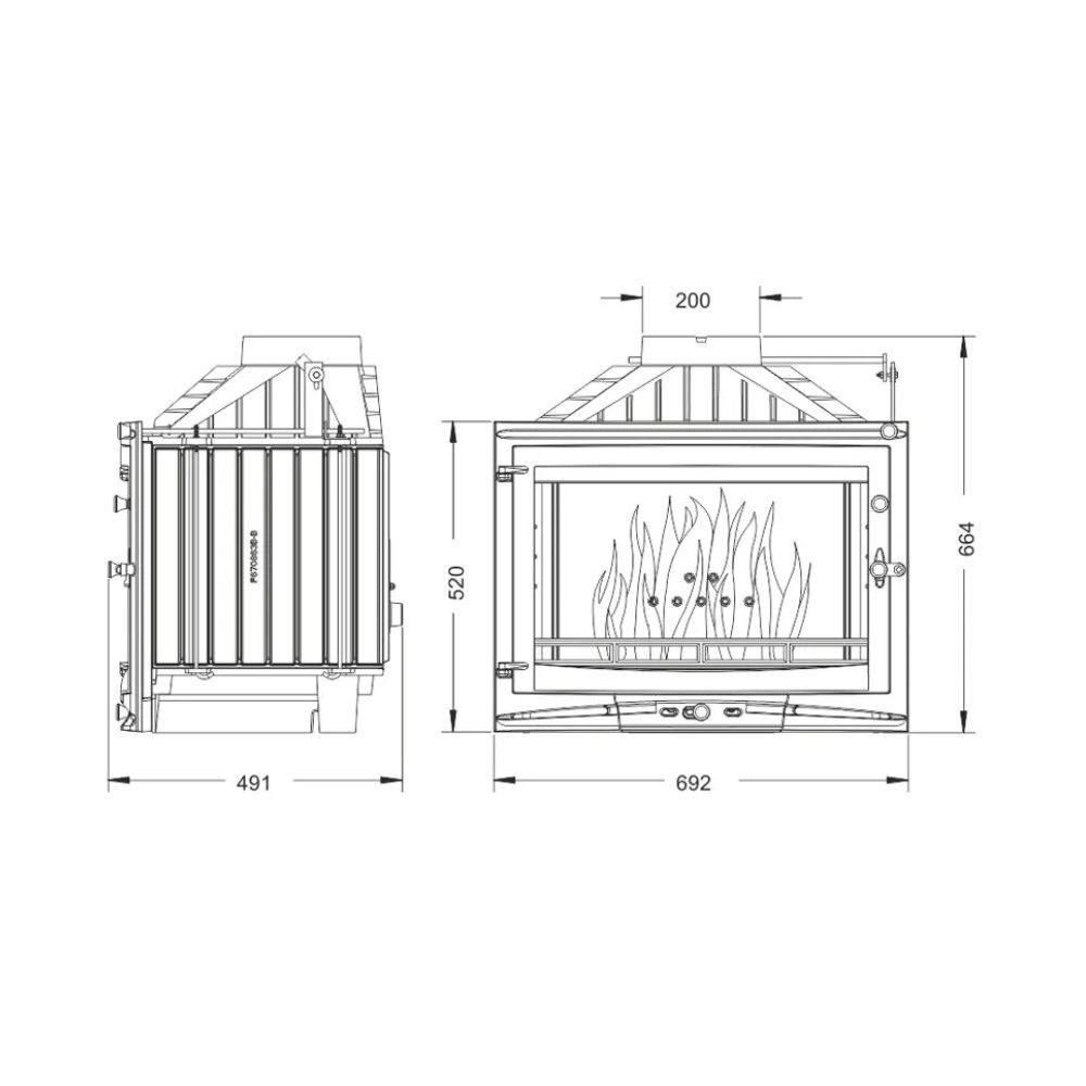 Inbouw haard UNIFLAM 700 SELENIC ECO met klep en luchttoevoer, 10 kW | Gietijzeren haarden | Haarden |