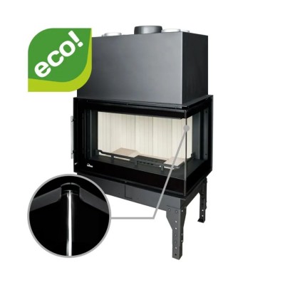 Inbouw haard UNIFLAM 760 EVO PBS met luchtkanalen en luchttoevoer, gebogen glas, rechterzijde, 10 kW - Haarden