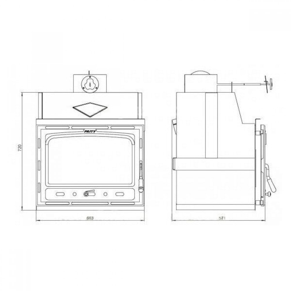 Inbouw gietijzeren haard Prity C, 15.8kW | Air haarden | Haarden |